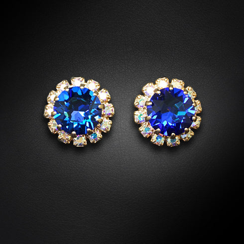 Auskarai "Grožis III (Bermudų mėlyna)" su Swarovski™ kristalais